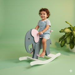 Rocking Elephant With Back Support - 20 days dispatch time