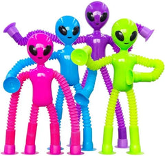 Telescopic Suction Cup Giraffe , Robot, Alien Toy, Monkey LED Telescopic Pipe with Suction Cup, Shape-Changing Stretch Tube - Any 1