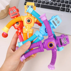 Telescopic Suction Cup Giraffe , Robot, Alien Toy, Monkey LED Telescopic Pipe with Suction Cup, Shape-Changing Stretch Tube - Any 1