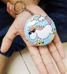 Metal Mini Tin Storage Box With Key Chain - Pack of Any Design 1 piece - Round