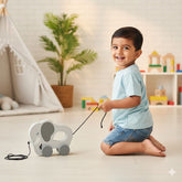 TOYSTOREY  Wooden Elephant cart Pull Along - for 1-3 year