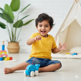 TOYSTOREY  Wooden Fish Cart Pull Along for 1-3year