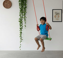 Toystorey Kids Trapeze Swing Bar with Rings and Hanging Rope - FREE S-Hook