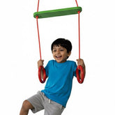 Toystorey Kids Trapeze Swing Bar with Rings and Hanging Rope - FREE S-Hook