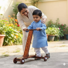 Toystorey Dark Brown Baby Walker Premium - Brown (Assembling and Dismantling type)