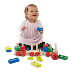 wooden Shapes Puzzle Train Set - red box