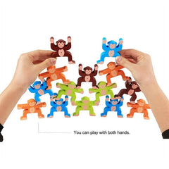 Wooden Monkey Balancing stacker Game