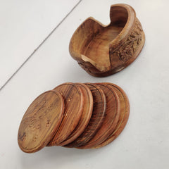 Wooden Tea coaster set of 6 plates