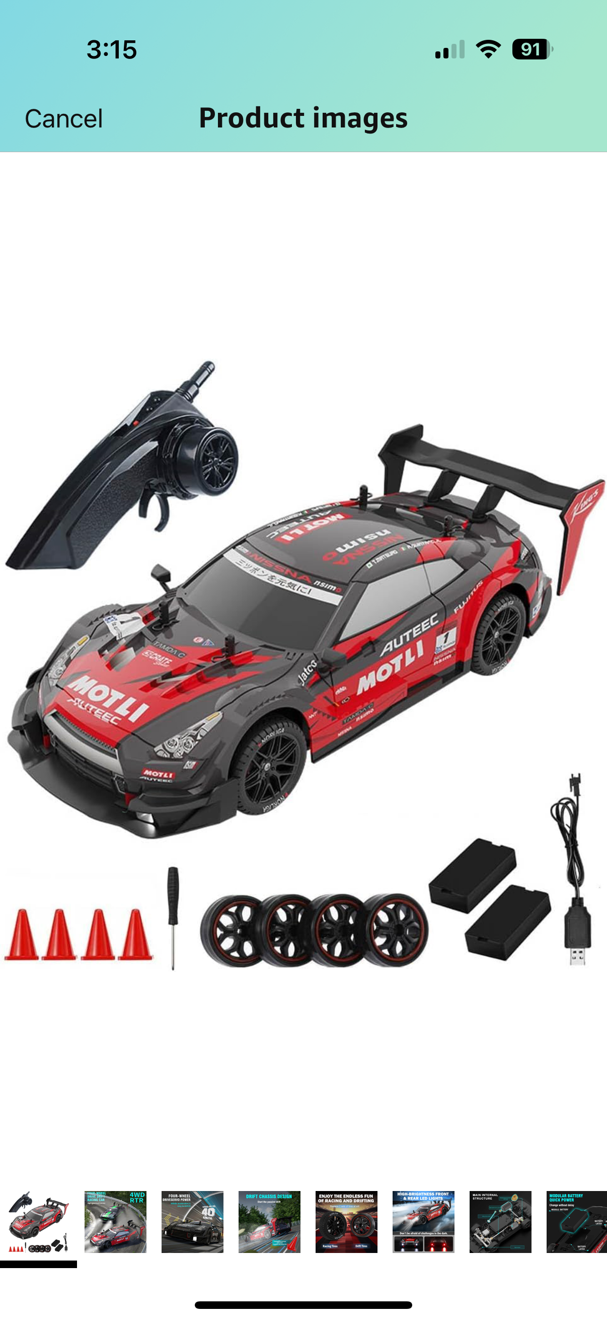 BMW AMG Burnout Red Rc Drift car 4x4 Drive with multiple accessories