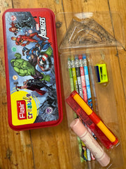 10 Pieces Flair Creative - Marvel Avengers Kit Pencil Box Combo