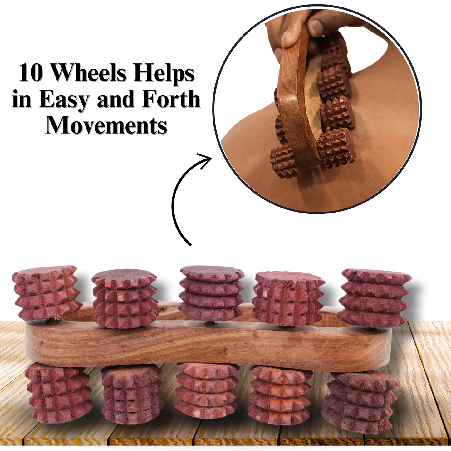10 Tyre Wooden Massager For back pain and body pain
