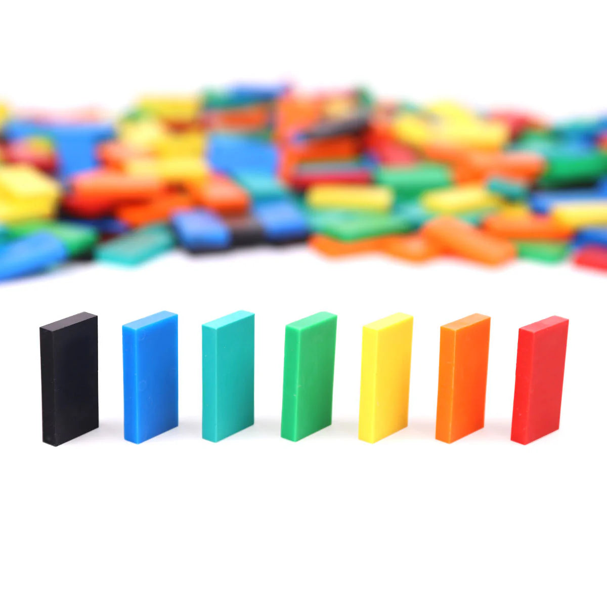 120 PCS Super Domino Blocks, 12 Colors Bulk Wooden Dominoes - Open Ended Building Block Tile