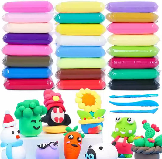 12 Creative Clay with 3 Moulds Toy - Random mould designs