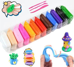 12 In 1 Soft Clay For Kids - DIY Air dry clay with tools