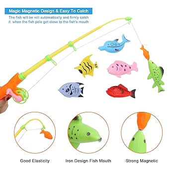 12 Piece Magnetic Rod Fishing Set - 12 Sea Animals