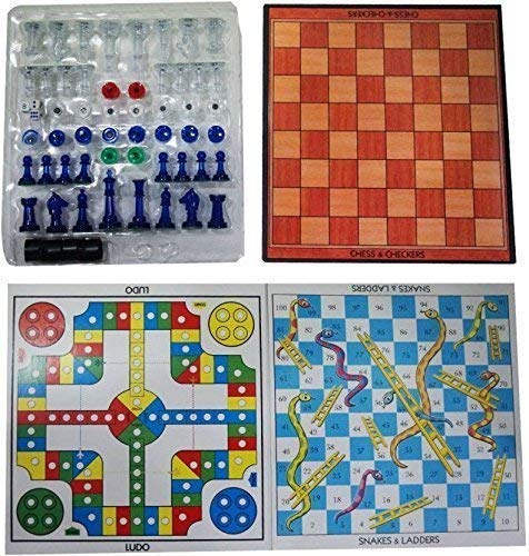 13 in 1 Family Magnetic Board Games (Chess, Snakes-Ladders, Backgammon, Ludo, Tic-Tac-Toe, Checkers, Travel Bingo, Space Venture, Steeplechase)