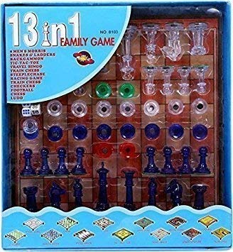 13 in 1 Family Magnetic Board Games (Chess, Snakes-Ladders, Backgammon, Ludo, Tic-Tac-Toe, Checkers, Travel Bingo, Space Venture, Steeplechase)