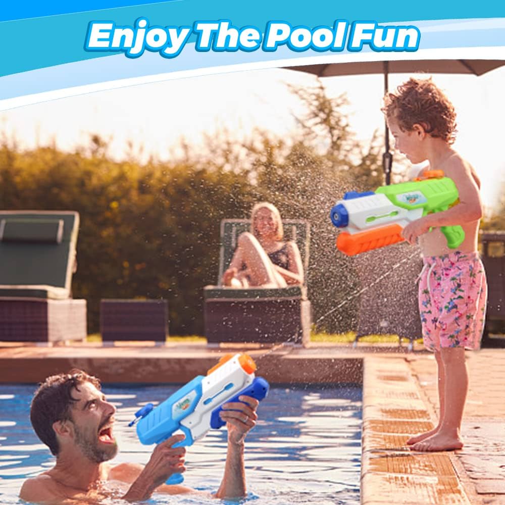 Jumbo 1200 cc Water Guns, Cool Powerful Water Pistol for Kids Adults, Water Blaster Pistols, Beach Pool Toys Outdoor Games Garden Beach Summer, Fun Party Swimming Pool Game for Children Boys Girls