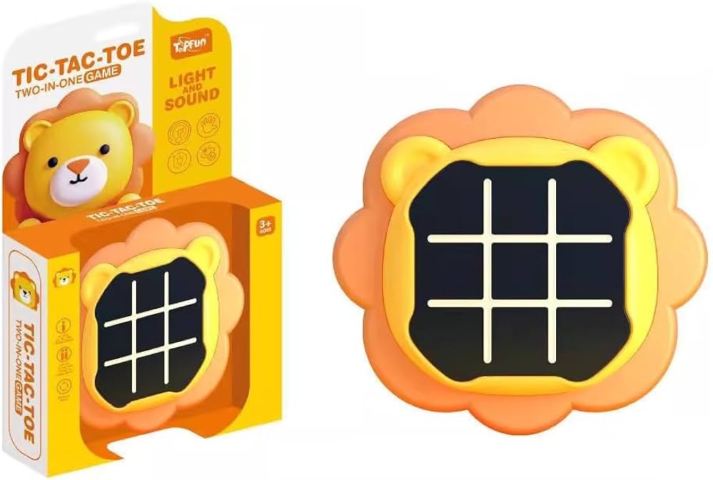 2-in-1 Tic Tac Toe Portable Game - Play Anytime, Anywhere!(Battery Included)