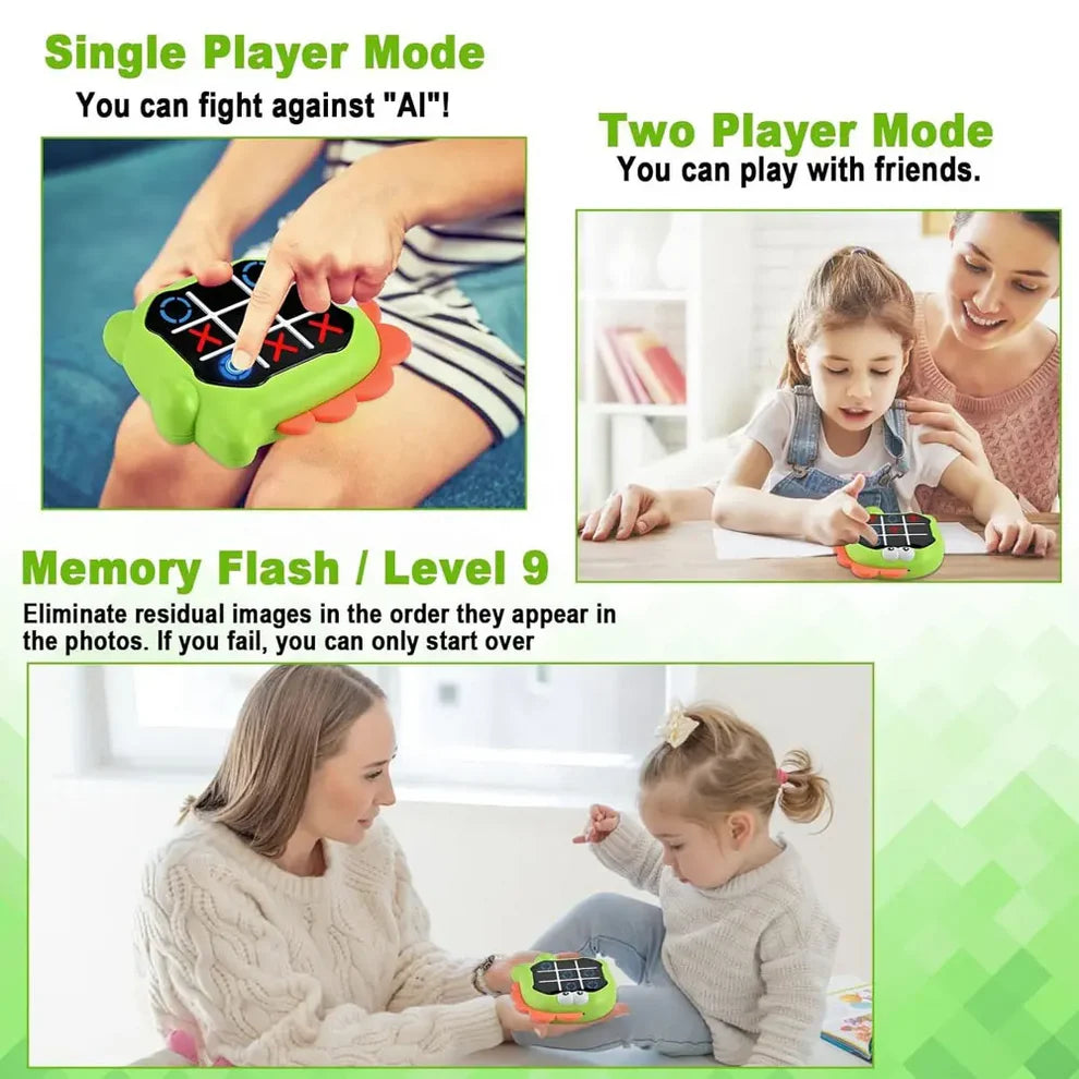 2-in-1 Tic Tac Toe Portable Game - Play Anytime, Anywhere!(Battery Included)