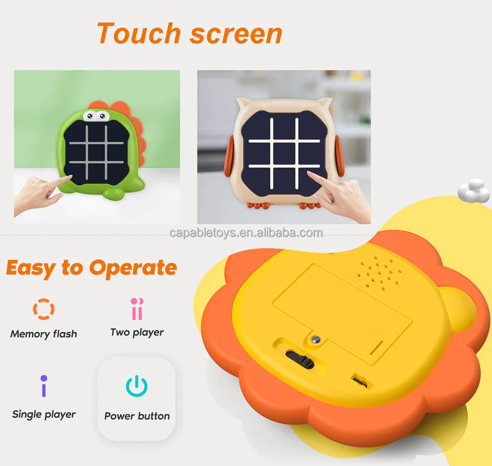 2-in-1 Tic Tac Toe Portable Game - Play Anytime, Anywhere!(Battery Included)