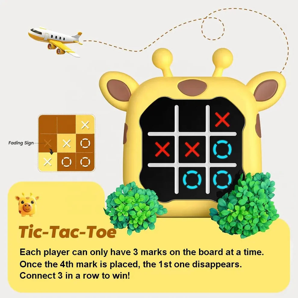 2-in-1 Tic Tac Toe Portable Game - Play Anytime, Anywhere!(Battery Included)