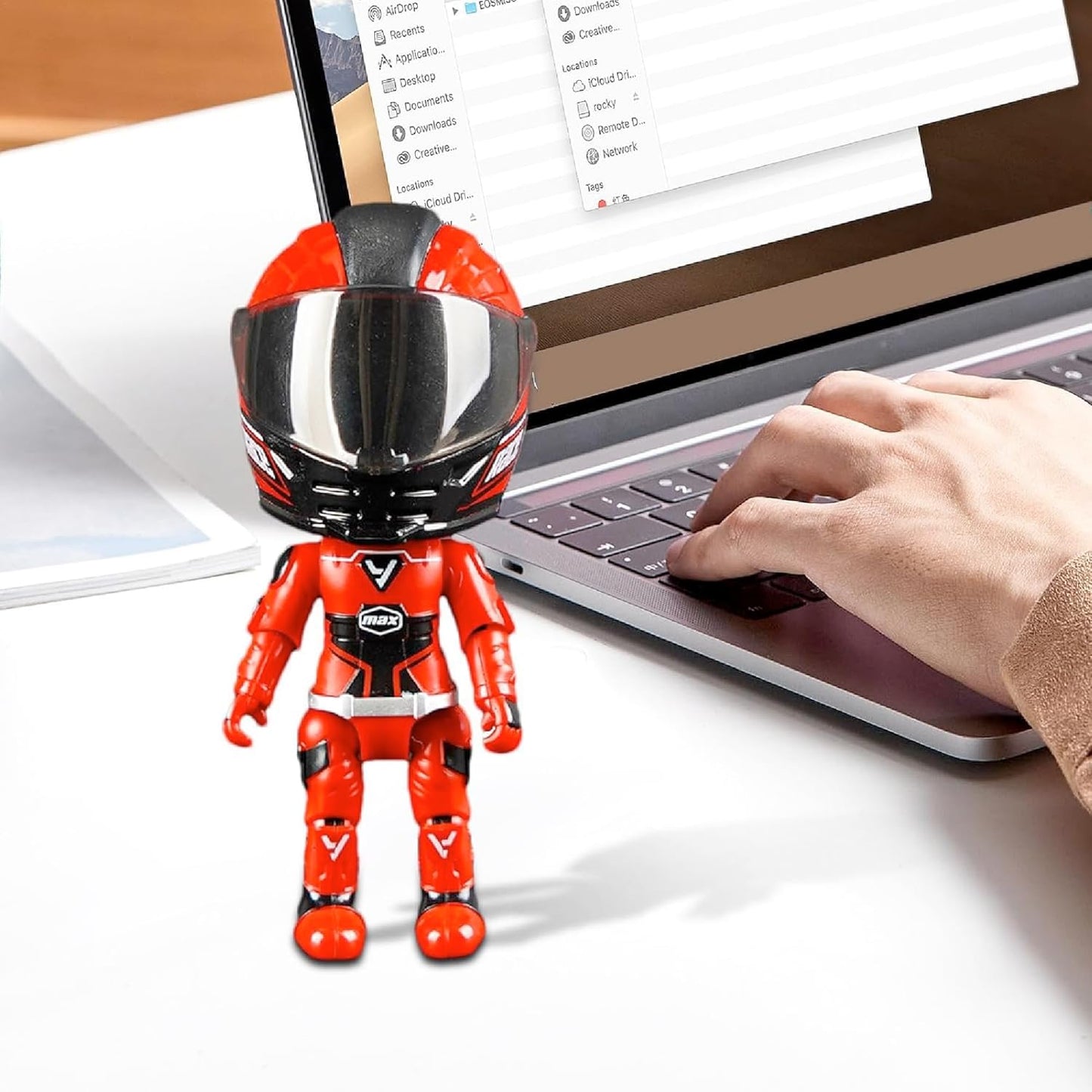 2-in-1 Transforming Helmet Toy | Die-Cast Metal Racer Mini Figure | Motorcycle Action Collectible (Helmet Rider) (Without Bike)-Any 1