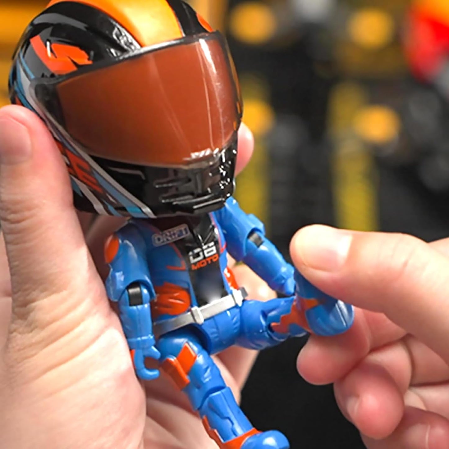 2-in-1 Transforming Helmet Toy | Die-Cast Metal Racer Mini Figure | Motorcycle Action Collectible (Helmet Rider) (Without Bike)-Any 1