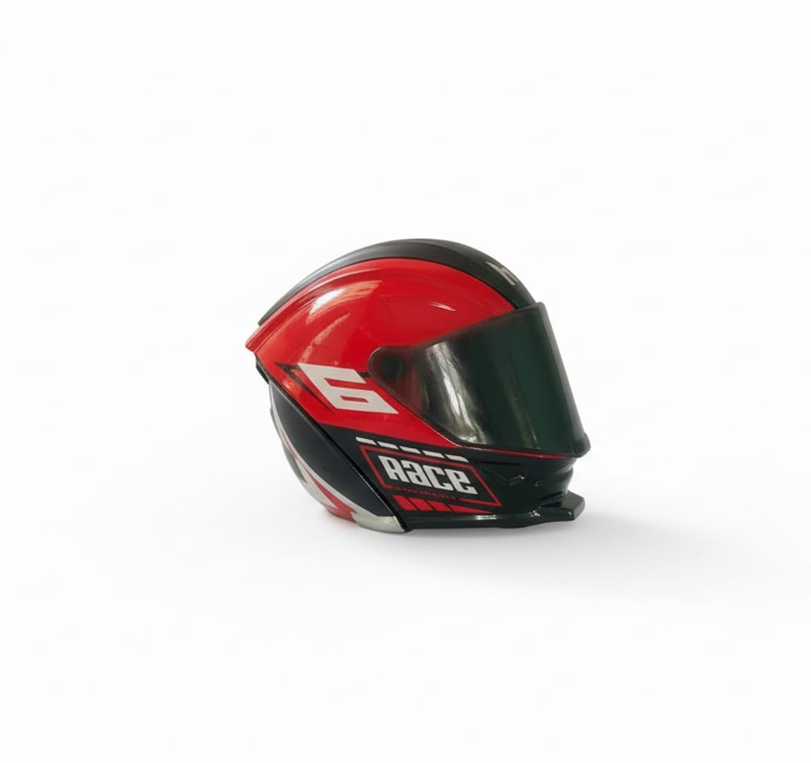 2-in-1 Transforming Helmet Toy | Die-Cast Metal Racer Mini Figure | Motorcycle Action Collectible (Helmet Rider) (Without Bike)-Any 1