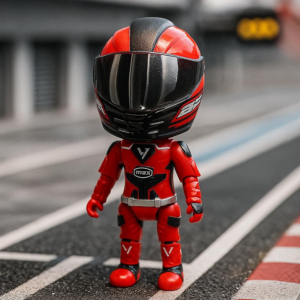2-in-1 Transforming Helmet Toy | Die-Cast Metal Racer Mini Figure | Motorcycle Action Collectible (Helmet Rider) (Without Bike)-Any 1