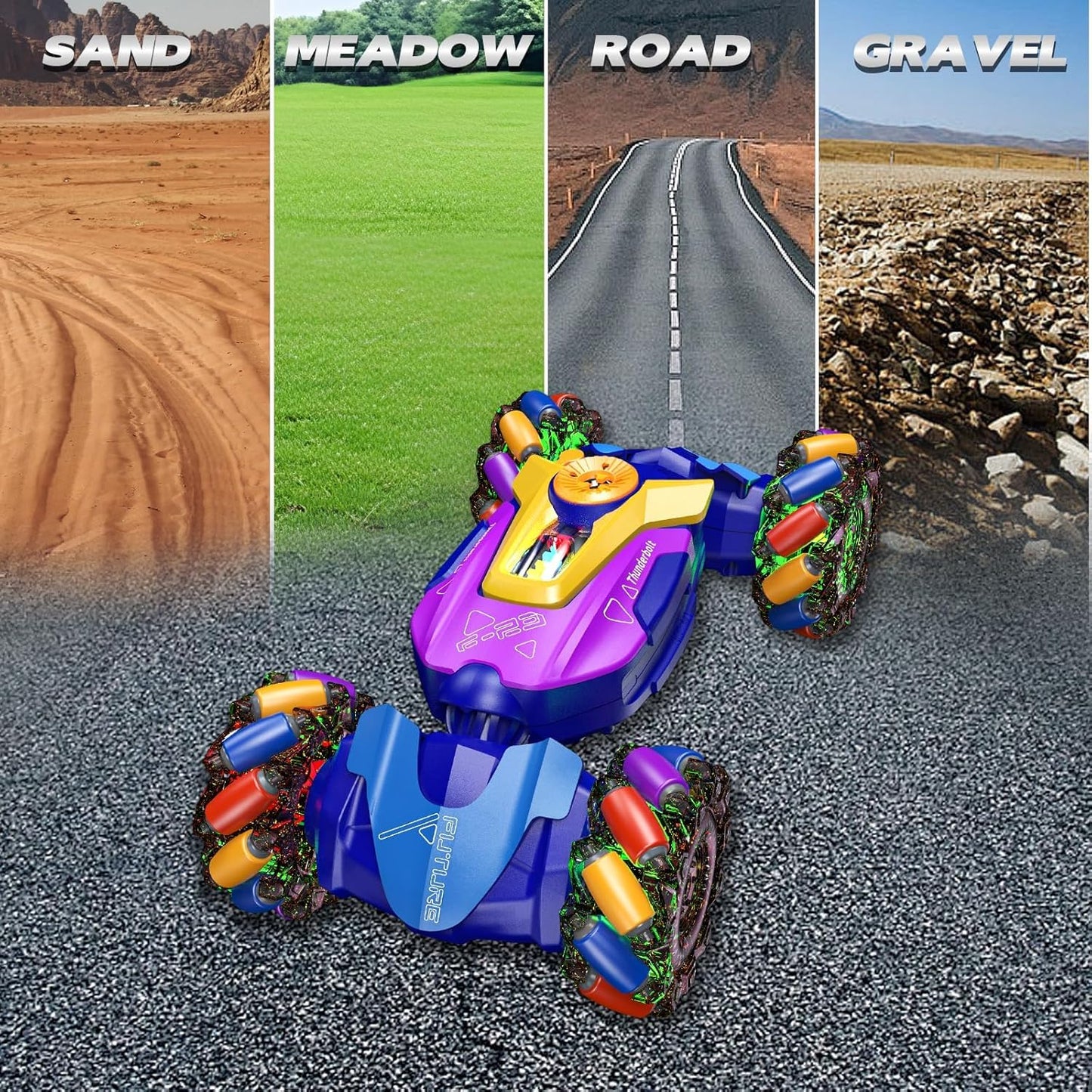 2.4Ghz Remote Control Torsion Stunt Car | 360° Rotation RC Car with Spray, LED Lights & Music