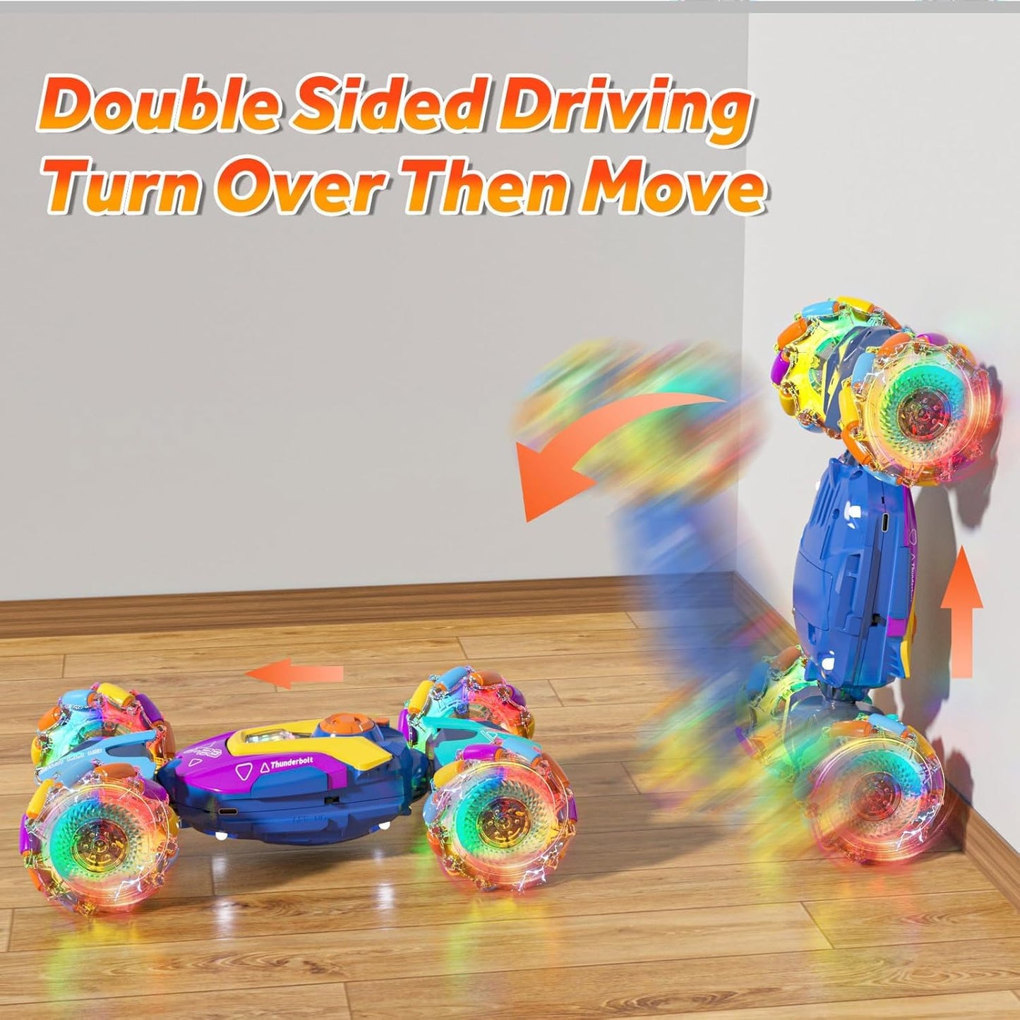 2.4Ghz Remote Control Torsion Stunt Car | 360° Rotation RC Car with Spray, LED Lights & Music