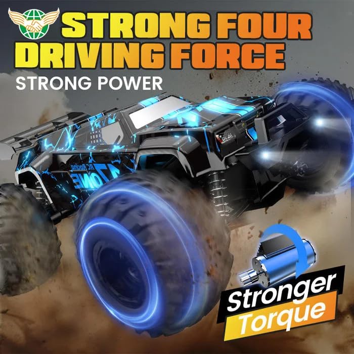 20+ mph High Speed Glowing RC Car with Body Lights & Headlights Supersonic Hobby Rc Car, Remote Control Off-Road Truck, Rc Trucks with Rechargeable Batteries