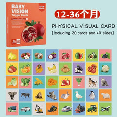 20pcs High Contrast Sensory Flash Cards with 40 Pictures for Babies - 12-36 months