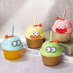 210ml Cute Cartoon Drinking Glass Straw Cup for Kids - Any 1 Random