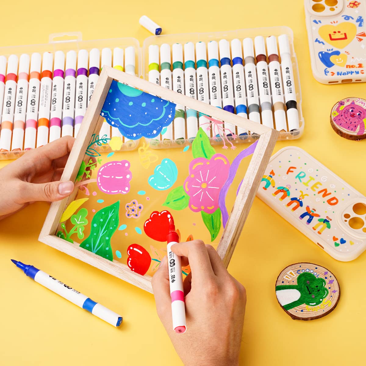 24 Color Acrylic Marker - Drawing Art Markers Colour Sketch Pens