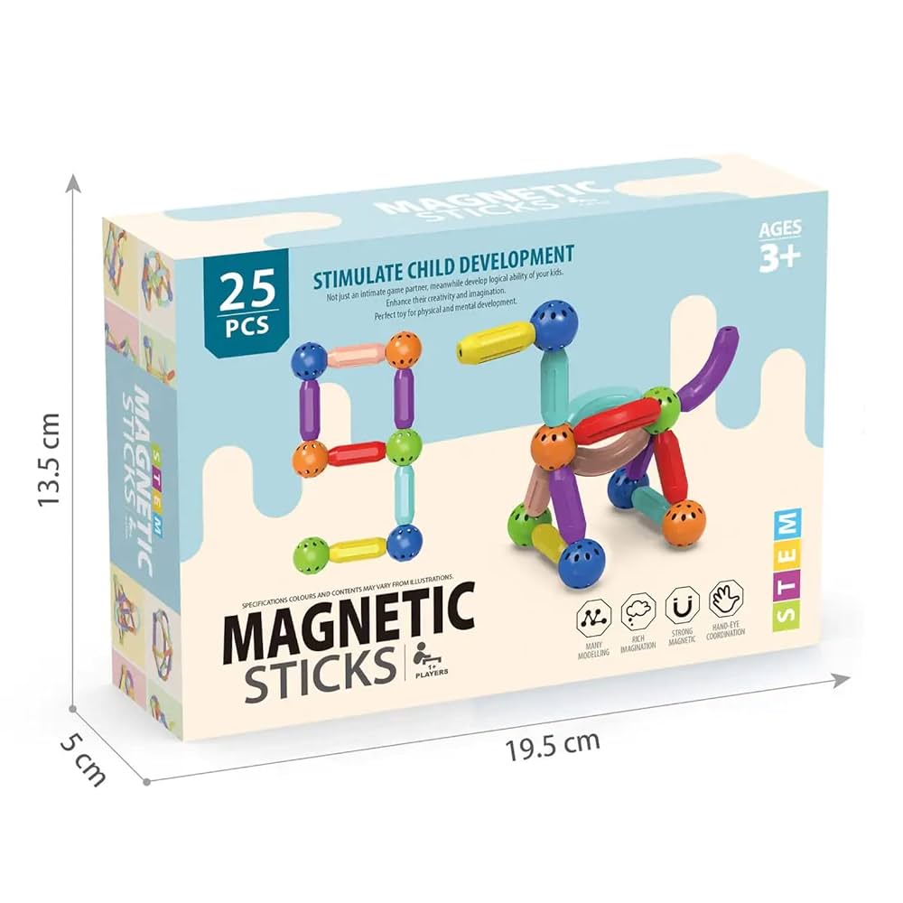 25 Pcs Magnetic Sticks Building Blocks for Kids