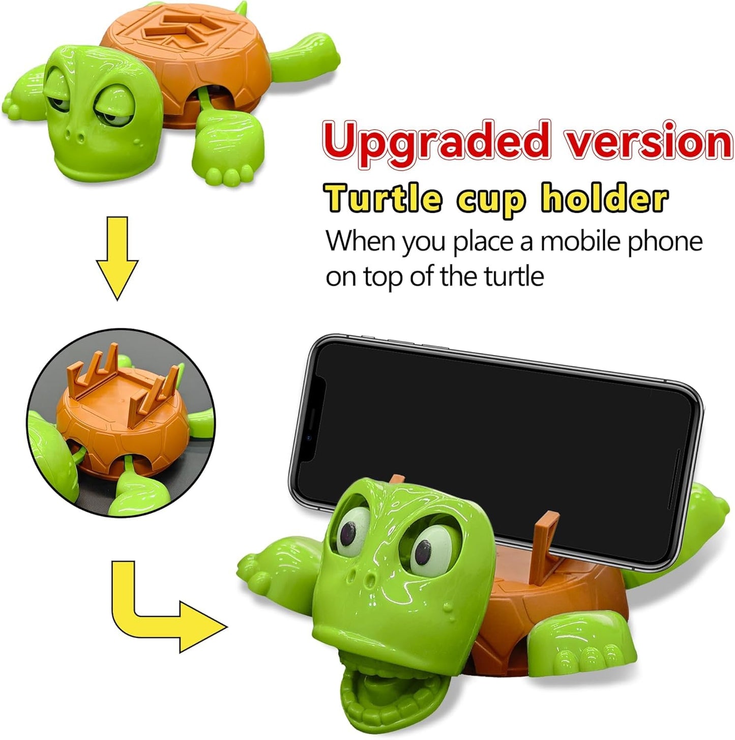 2 in 1 Funny Sleepy Turtle mobile holder cup stand Tortoise