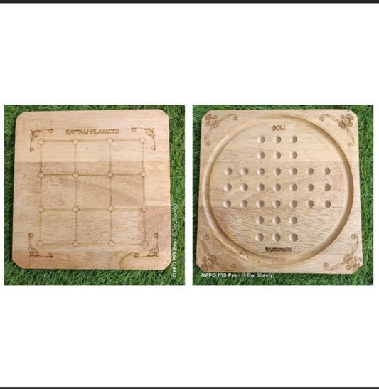 2 in 1 Game Board Brainvita Goli Game &amp; kattam vilayaatu
