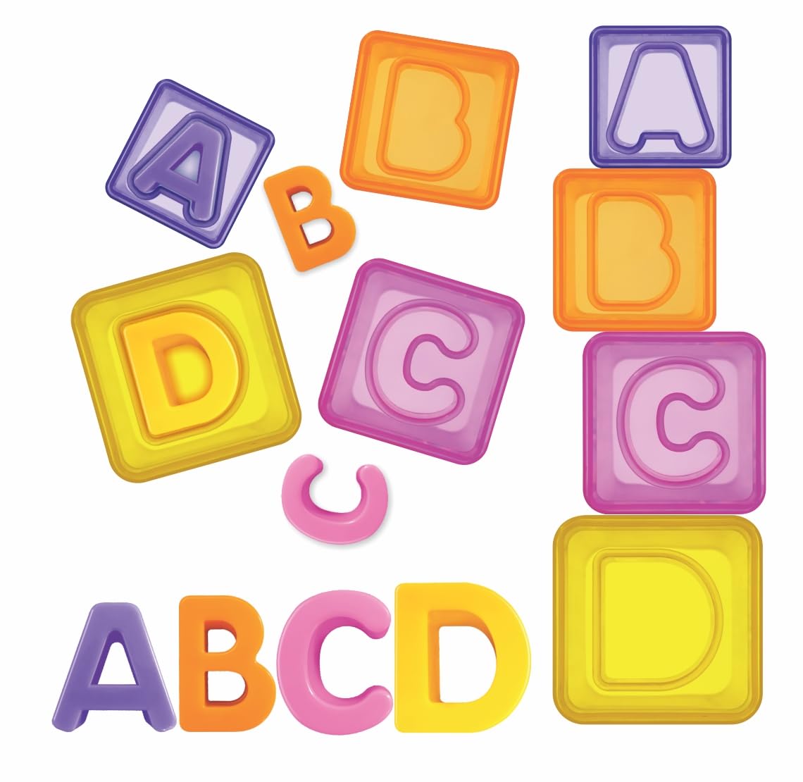 2 in 1 Gift set For Toddlers - Stacking and Shape Sorting Alphabet Cubes