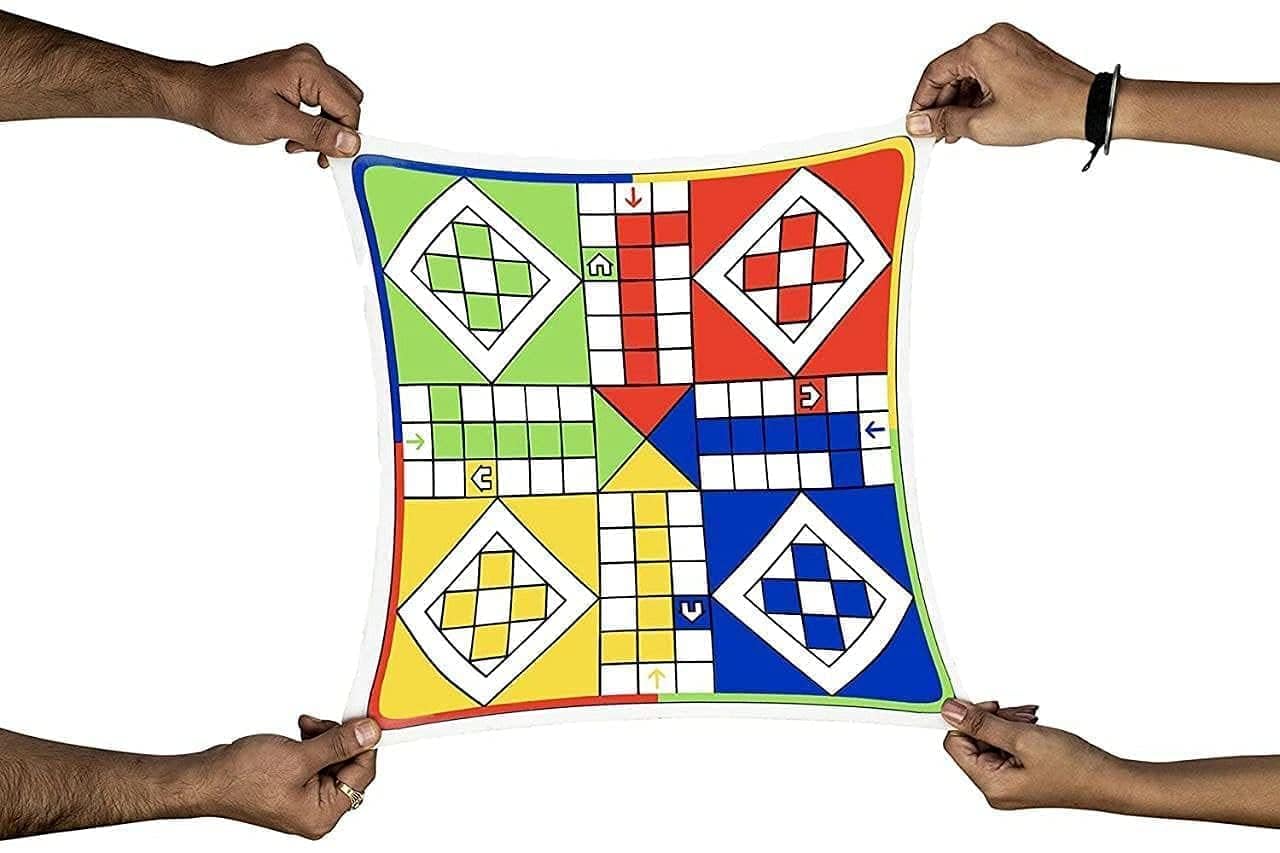 2 in 1 Ludo and Snake and Ladder Board Game- Premium Quality Printed Cloth