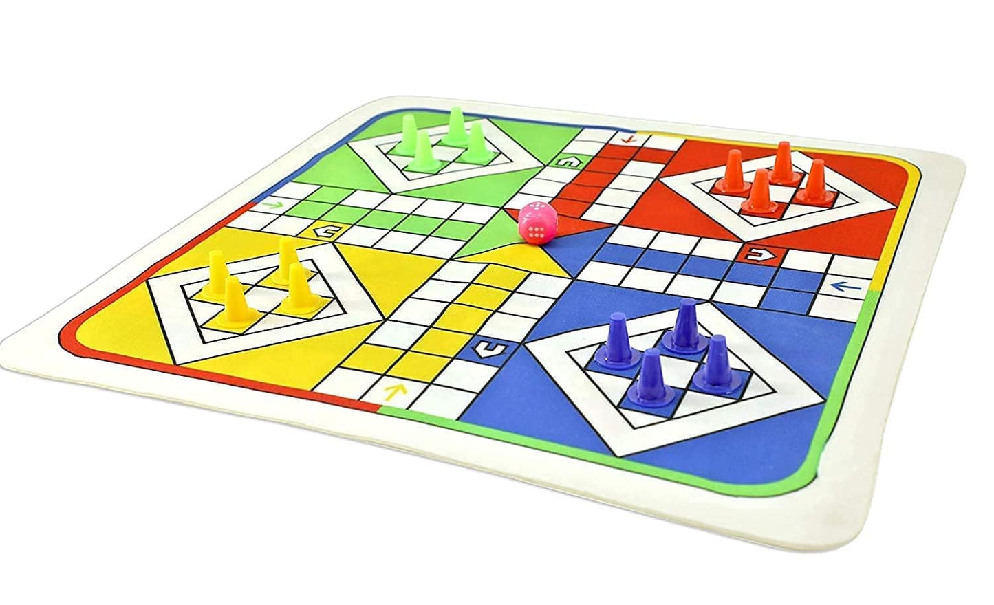 2 in 1 Ludo and Snake and Ladder Board Game- Premium Quality Printed Cloth