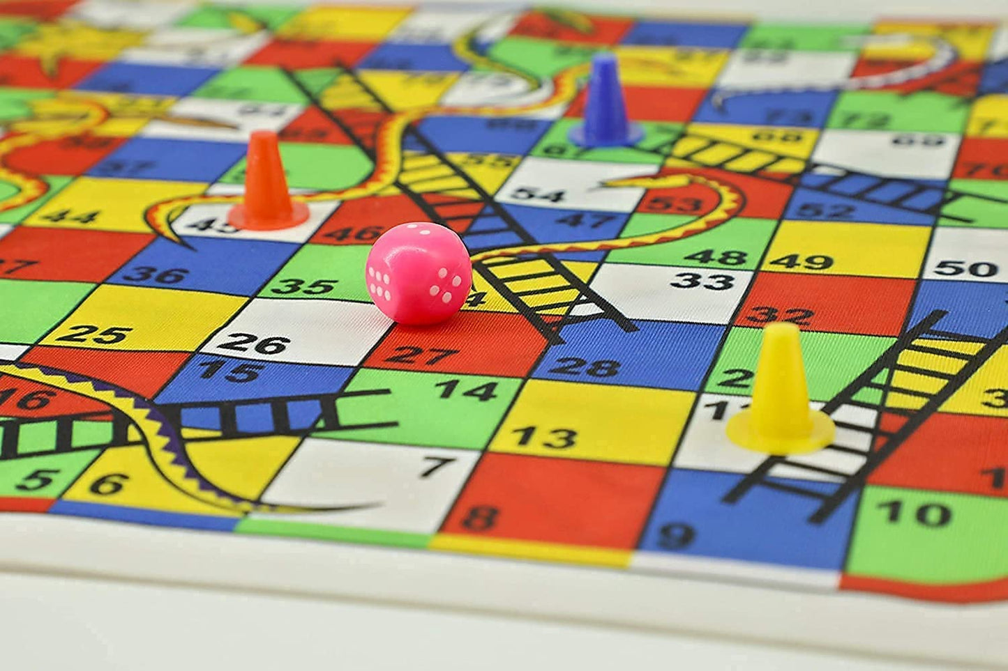 2 in 1 Ludo and Snake and Ladder Board Game- Premium Quality Printed Cloth