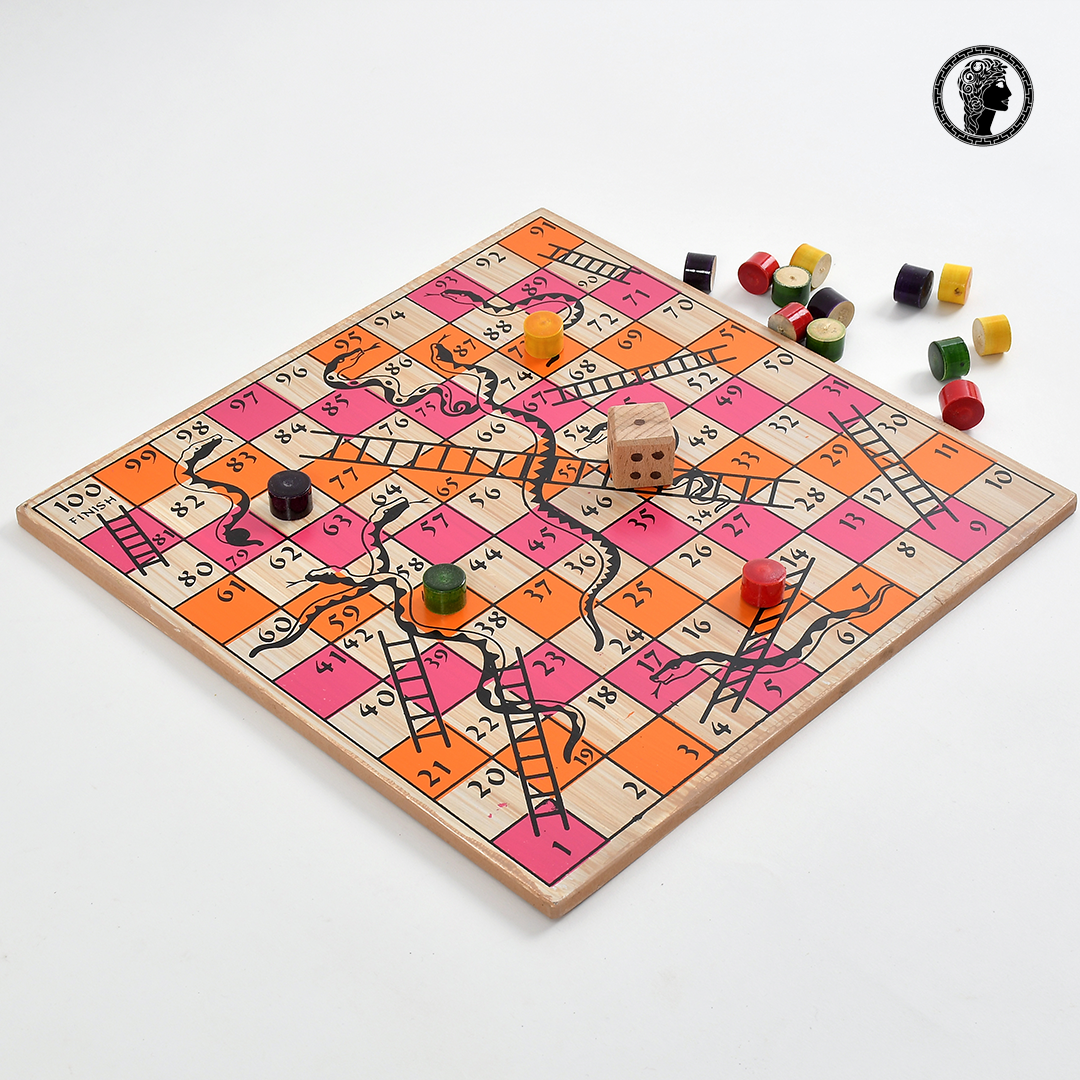 2 in 1 Ludo and Snake and ladder wooden board