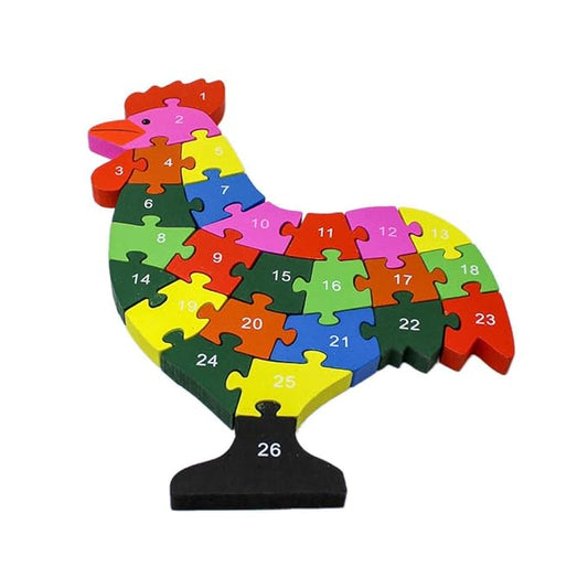 2 in 1 Animal Puzzle  - Pack of 1 - Cock