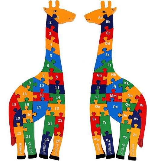 2 in 1 Animal Puzzle  - Pack of 1 - giraffe Abc and 123