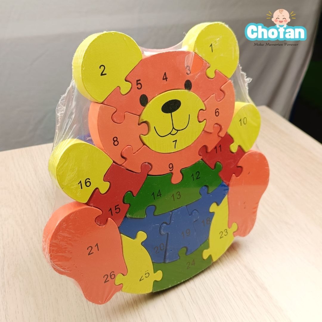 2 in 1 Animal Puzzle  - Pack of 1 -Any 1 Teddy
