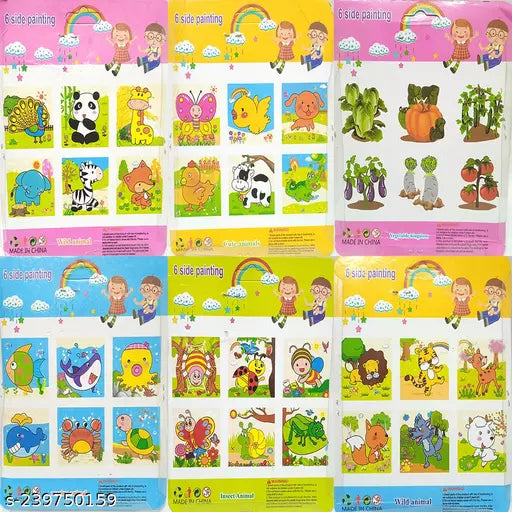 3*3 wooden 6 side puzzle - 6 different puzzles in 1 pack