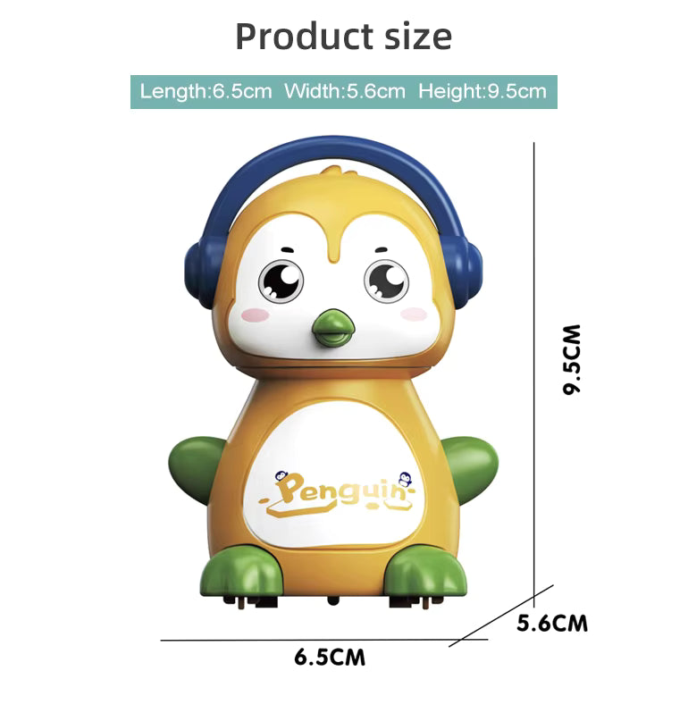 360 Degree Rotation Head Animal Sliding Cartoon Press go Walking Penguin Press and Run Toys
