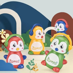 360 Degree Rotation Head Animal Sliding Cartoon Press go Walking Penguin Press and Run Toys